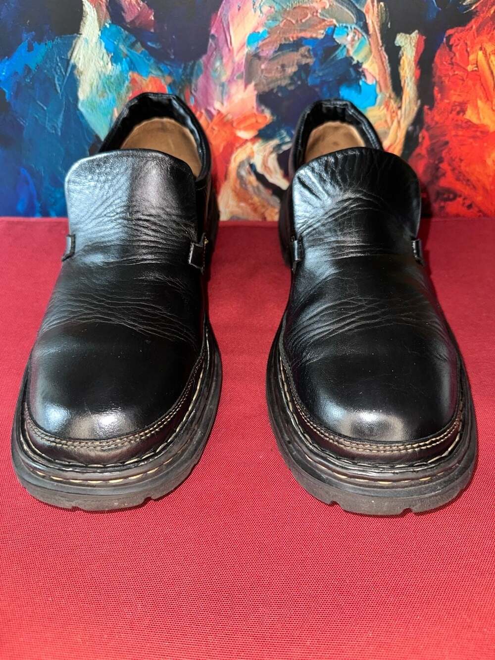 No.28 Born Black Leather Slip On Shoes